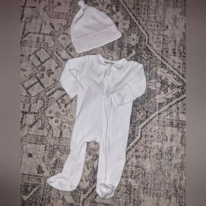 Cozy White Waffle Knit Baby Onesie